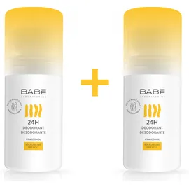 Babe Promo 24H Roll-on Deodorant 2x50ml 1+1 Αποσμητικό χωρίς Οινόπνευμα και για Παιδιά 8+