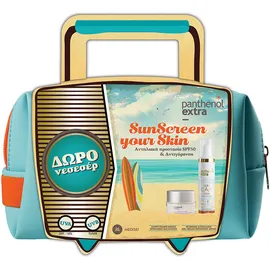 Panthenol Extra Promo SunScreen Your Skin SPF50 Αντηλιακό Προσώπου με Χρώμα 50ml &amp; Αντιρυτιδική Κρέμα Προσώπου-Ματιών 50ml &amp; Δώρο Νεσεσέρ 1τμχ