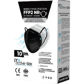 Pro Active-Tex Μάσκα Προστασίας FFP2 σε Μαύρο χρώμα 10 Τεμάχια