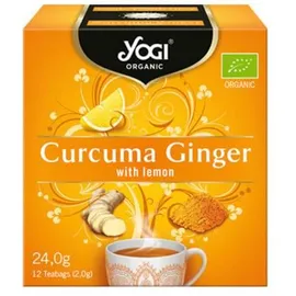 Yogi Organic Tea Curcuma Ginger With Lemon Οργανικό Τσάι Με Κουρκουμά, Τζίντζερ & Λεμόνι Για Ενέργεια & Τόνωση 12φακελάκια