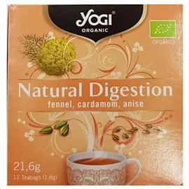 Yogi Organic Tea Natural Digestion Οργανικό Τσάι Για Χώνεψη με Μάραθο, Κάρδαμο και Γλυκάνισο 12 Φακελάκια