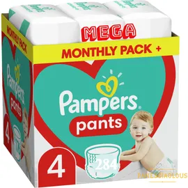 Πάνες Pampers Pants Mega Monthly Pack+ Νο4 (9-15kg) 284τεμ