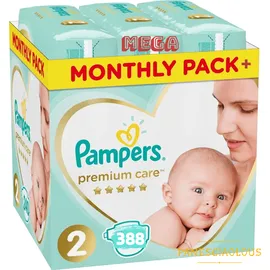 Pampers Premium Care Mega Monthly Pack+ Νο2 (4-8kg) 388τεμ