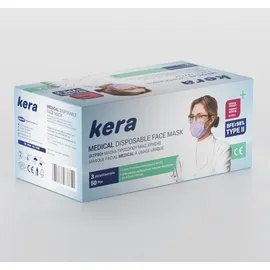 Μάσκες προσώπου kera medical μιας χρήσης 50 ΤΜΧ 3ply- Type II, ≥98% BFE medical devices  - ΙΑΤΡΙΚΗ ΤΡΙΦΥΛΛΗ