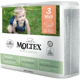 Moltex pure + nature midi no3 4-9kg 33 τεμαχίων