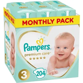 Pampers Premium Care Monthly Pack Νο3 (6-10kg) 204τεμ