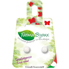 Farma Bijoux Υποαλλεγικά Σκουλαρίκια Πέρλα Λευκή 6mm