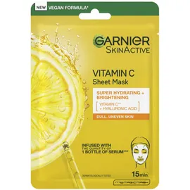 Garnier Skin Active Vitamin C Super Hydrating & Brightening Sheet Mask Υφασμάτινη Μάσκα Με Βιταμίνη C Για Εντατική Ενυδάτωση & Λάμψη 28gr