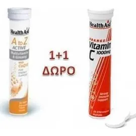 HEALTH AID A to Z Active + Vitamin C 1000mg 20+ 20αναβράζοντα δισκία