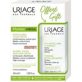 Uriage Hyseac 3-Regul Global Tinted SPF30 40ml &amp; Thermal Micellar Water oily skin 100ml