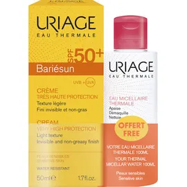 URIAGE Bariesun Cream Very High Protection SPF50+ 50ml & Eau Thermal Micellar Water Sensitive Skin 100ml