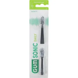 GUM 4110 ActiVital Sonic Daily Toothbrush Heads Soft Ανταλλακτικές Κεφαλές Μαύρες 2τμχ