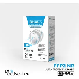 Pro Active-Tex Μάσκα Προστασίας FFP2 σε Λευκό χρώμα 10 Τεμάχια