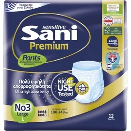 Ελαστικό εσώρουχο ακράτειας Sani Sensitive Premium Pants Large No3 12τμχ