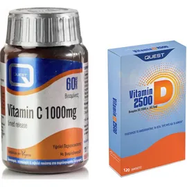 QUEST Promo Vitamin D 2500IU 120tabs + Vitamin C 1000mg Timed Release 60tabs