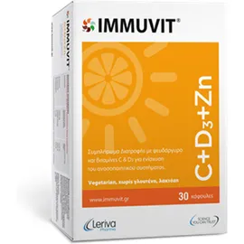 Leriva Immuvit C+D3+Zn για την ενίσχυση του ανοσοποιητικού 30cpas