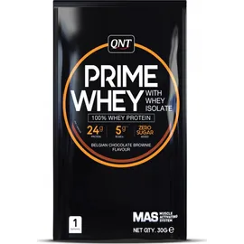 QNT PRIME WHEY - 100 % Whey Isolate & Concentrate Blend 30g - Belgian Chocolate Brownie