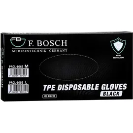 Γάντια Νιτριλίου Μιας Χρήσης TPE F.Bosch Large Μαύρα 100τμχ