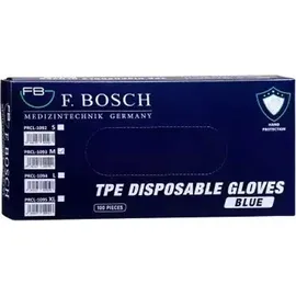 Γάντια Νιτριλίου Μίας Χρήσης TPE F.Bosch Medium Μπλε Χωρίς Πούδρα 100τμχ