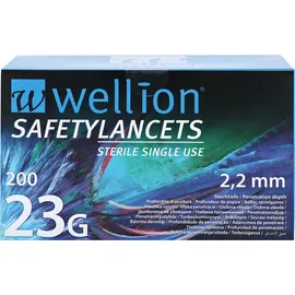 Wellion Safety Lancets Double Protection 23G Αποστειρωμένοι Σκαρφιστήρες μίας Χρήσεως 200 Τεμάχια