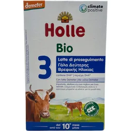 Holle BIO Βιολογικό Γάλα Αγελαδινό Νο3 Δεύτερης Βρεφικής Ηλικίας 600gr