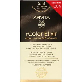 Apivita My Color Elixir Βαφή Μαλλιών Promo -20% 5.18 Καστανό Ανοιχτό Σαντρέ Περλέ