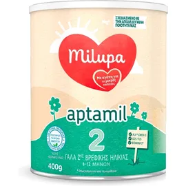 Milupa Aptamil 2 Γάλα Δεύτερης Βρεφικής Ηλικίας από 6 έως 12 Μηνών 400gr