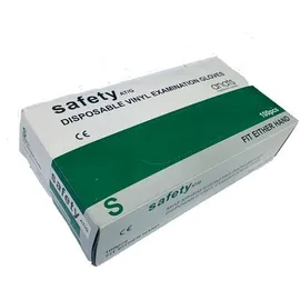 SAFETY Γάντια βινυλίου μιας χρήσης Safety AT/G Small 100TEM