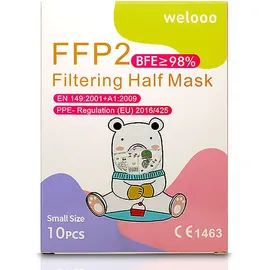 Welooo FFP2 Kids Non Medical Masks Παιδικές Μάσκες μιας Χρήσης σε 5 Διαφορετικά Σχέδια 10 Τεμάχια