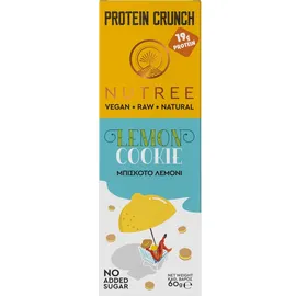 NUTREE Protein Crunch Bar, Lemon Cookie, Μπάρα Πρωτείνης με Γεύση Μπισκότο Λεμόνι - 60gr