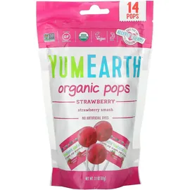 YumEarth Organic Pops Γλειφιτζουρια με Φράουλα 87gr