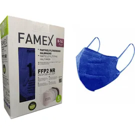 Famex Μάσκα Προστασίας FFP2 Particle Filtering Half NR για Παιδιά 8-16 ετών σε Μπλε χρώμα 10τμχ
