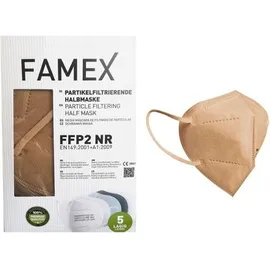 Μάσκες Προστασίας Famex FFP2 Υψηλής Προστασίας Μπεζ 50 Τεμάχια