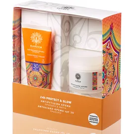 GARDEN 24h Protect &amp; Glow Duo Set, Αντιρυτιδική Κρέμα Πρόσωπο &amp; Μάτια 50ml &amp; Αντηλιακή Κρέμα SPF30 Προσώπο 50ml