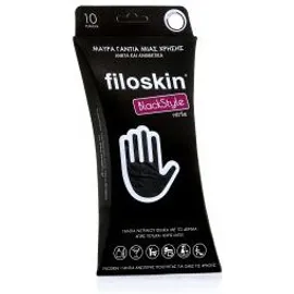 Filoskin Γάντια Νιτριλίου BlackStyle Μαύρο Medium Χωρίς Πούδρα 10τεμ
