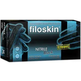 Filoskin Γάντια Νιτριλίου Extra Strong Μαύρα Medium Χωρίς Πούδρα 100τεμ