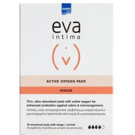 Intermed Eva Intima Active Oxygen Pads Period Λεπτές - Υπερ Απορροφητικές Σερβιέτες με Ενεργό Οξυγόνο 18 Τεμάχια