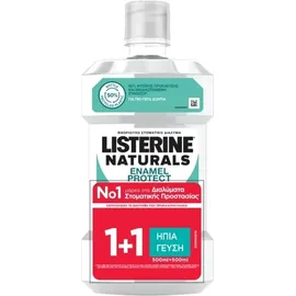 Listerine® Naturals Enamel Protect Στοματικό Διάλυμα με Ήπια Γεύση Μέντας και Αιθέρια Έλαια 2x500ml