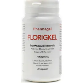 PHARMAGEL Florigkel Συμπλήρωμα Διατροφής Ασβεστίου, Φθορίου, Βιτ. D3, Βιτ. Κ2 &amp; Μαγνησίου 70caps