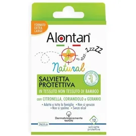 Alontan Natural Protective Wipes Εντομοαπωθητικά Μαντηλάκια με Σιτρονέλλα, Κόλιανδρο & Γεράνι 34 x 14 cm 12 τμχ