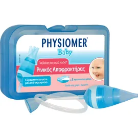 PHYSIOMER Nasal Aspirator, Ρινικός Αποφρακτήρας για Βρέφη + 5 Προστατευτικά Φίλτρα