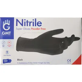 Κιβώτιο 10 Συσκευασιών GMT Super Gloves Nitrile Powder Free Black - Γάντια Νιτριλίου Χωρίς Πούδρα Μαύρα 10 * 100 Τεμάχια
