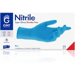 Κιβώτιο 10 Συσκευασιών GMT Super Gloves Nitrile Powder Free - Γάντια Νιτριλίου Χωρίς Πούδρα Μπλε 10 * 100 Τεμάχια