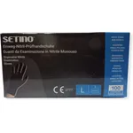 Setino Disposable Black Nitrile Examination Gloves - Εξεταστικά Μαύρα Γάντια Νιτριλίου Αντοχής 5g Χωρίς Πούδρα 100τμχ