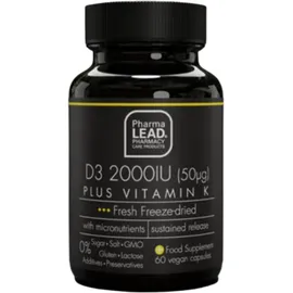 VITORGAN PharmaLead Black Range D3 2000 IU Plus Vitamin K Βιταμίνη D3 Υψηλής Περιεκτικότητας με Βιταμίνη Κ, 60 κάψουλες