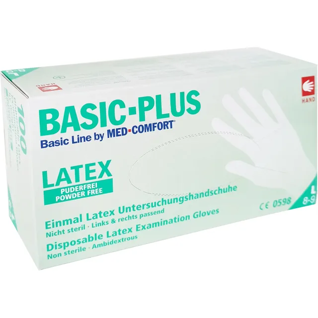 Med Comfort Basic-Plus Disposable Latex Examination Gloves Powder Free  Large 100τμχ - Fedra