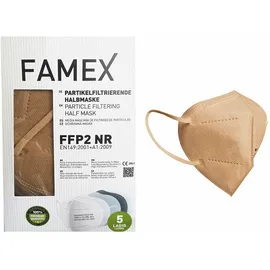 Μάσκες Προστασίας Famex FFP2 Υψηλής Προστασίας Καφέ 1 Τεμάχιο