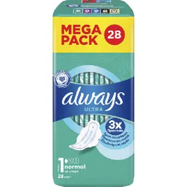 ALWAYS Ultra Normal Σερβιέτες με Φτερά (Μέγεθος 1) MEGA PACK, 28 τεμάχια