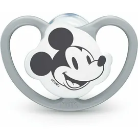 Nuk Space Mickey & Minnie Ορθοδοντική Πιπίλα Σιλικόνης για 6-18m+ με Θήκη Χρώμα Γκρι [10.736.750]