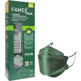 Famex Particle Filtering Half Mask FFP2 NR Green 3D Μάσκα Υψηλής Προστασίας Πράσινη 10τμχ